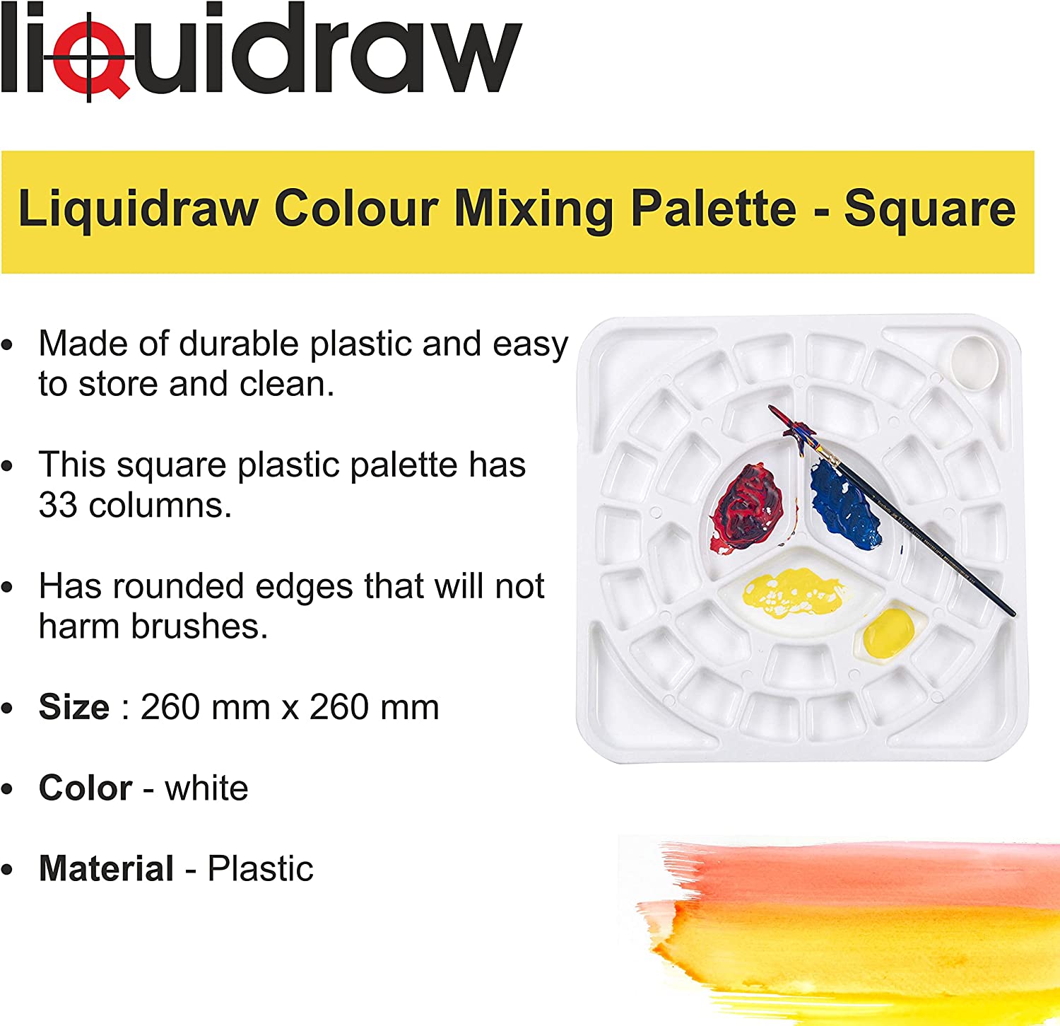 Liquidraw 33 Well Paint Palette For Acrylic Painting Watercolour Oil P